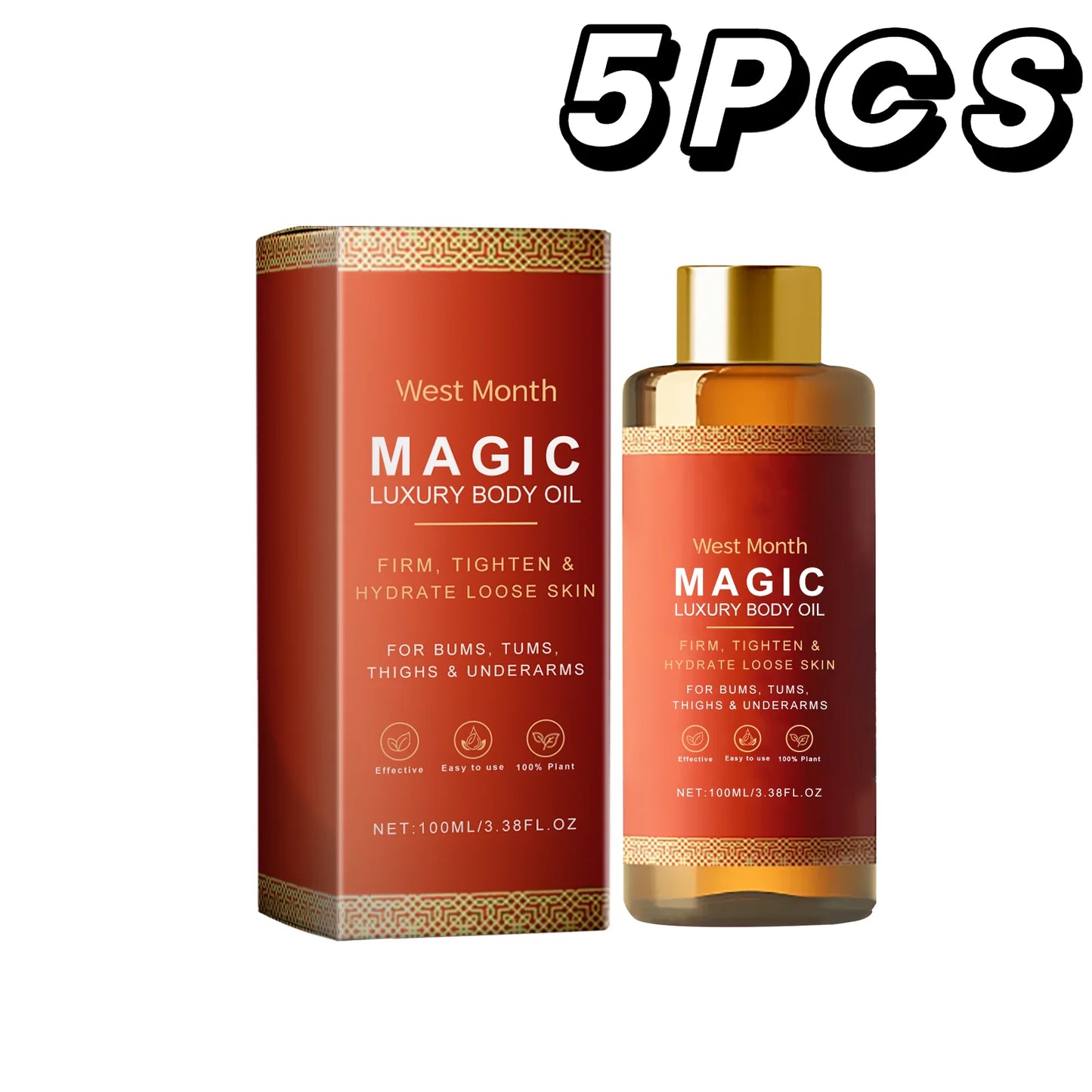 Rose Tightening Body Oil Nourishing Lifting Firming Smooth Anti Cellulite Lightening Improve Dry Brightening Skin Care MassageOi
